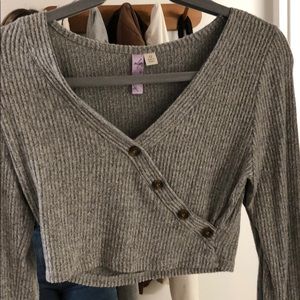 Grey crop long sleeve